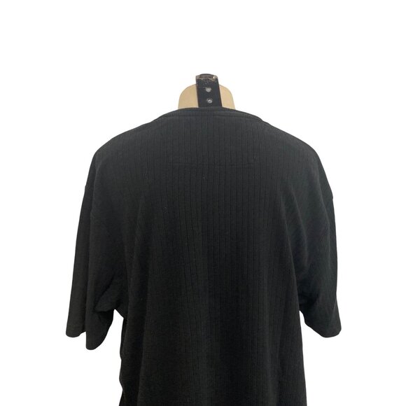 Perry Ellis Black Ribbed Crew Neck Men T-Shirt XL - Picture 5 of 6